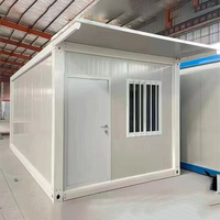 Maison conteneur modulaire préfabriquée de 20 pieds, panneau sandwich en acier, design moderne, étanche, portable, pour salon, dortoir de travailleurs, bureau, cabine