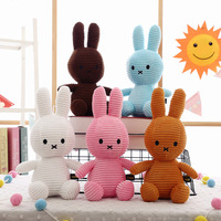 Peluche lapin Miffy rayé mignon de 28 cm, super douce, rembourrée en coton PP, poupée apaisante pour enfants, cadeau d'anniversaire