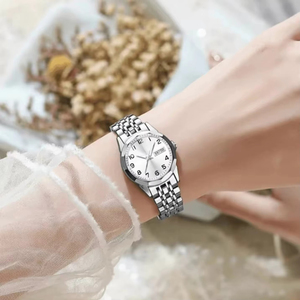 Nouvelle montre-bracelet à quartz pour femme, modèle simple, étanche, avec bracelet en acier - Product Image 3
