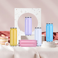 Vente directe d'usine 350ml/500ml en acier inoxydable Cola peut bouteille vide Thermos canettes eau Cokes bouteille avec couvercle de paille à rabat