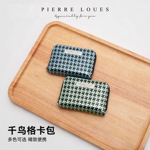 Pierre Loues Houndstooth <b>Card</b> <b>Holder</b> 7 Inch Multi Color Compact <b>Wallet</b> <b>For</b> Women - Product Image 2
