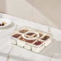 Boîtes de rangement minimalistes écologiques en plastique, plateaux de service divisés pour réfrigérateur et congélateur, conservation des aliments, cuisine, fruits, poisson