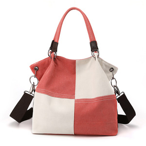 Bolso de mujer de lona a la moda versátil con asa superior bandolera 2025 moda nueva llegada Patchwork Color bloque bolso de hombro - Product Image 6