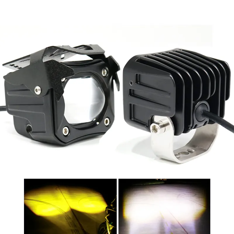 Faisceau haut et bas étanche hors route moto LED conduite stroboscopique travail lumière moto projecteur antibrouillard phare