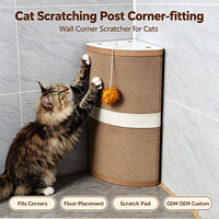 Griffoir mural vertical pour chat en carton ondulé, rechargeable, fixation par ruban adhésif nano, pour chaton d'intérieur