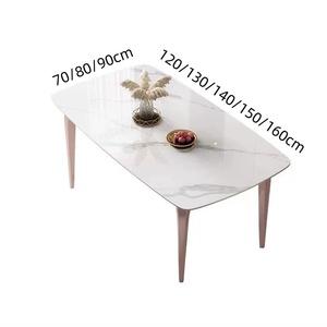 ชุดโต๊ะอาหารสี่เหลี่ยมผืนผ้าแผ่นหินอิตาลีสำหรับเก้าอี้6ตัวสำหรับห้องอาหารห้องอาหารโต๊ะสีโรสโกลด์สำหรับเฟอร์นิเจอร์บ้าน - Product Image 6
