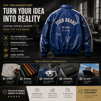 Veste de course en cuir bleu foncé avec logo personnalisé, veste de baseball à rayures blanches pour homme, veste bomber brodée, fabricant OEM ODM