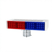 Feux de signalisation clignotants solaires rouge et bleu double face, écran d'affichage de sécurité routière portable en ABS pour travaux de construction