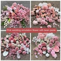 Nouveau haricot pâte rose mariage fleur Simulation douce décoration fausse fleur pour mur en gros sale rose viande mariage route plomb