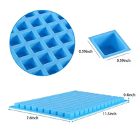 Moule à glace carré en silicone flexible à 126 cavités, outil de cuisson, compatible lave-vaisselle, pour la cuisine domestique, OEM/ODM