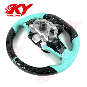 Volant personnalisé en cuir bleu Tiffany et fibre de carbone forgée pour Infiniti Q50 Q60 Q50S QX50 QX50S QX55 Q60S - Product Image 4