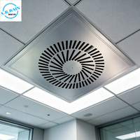 Diffuseur tourbillonnant en acier inoxydable 500mm*500mm, grille d'aération carrée à vortex pour salle blanche et système CVC hospitalier