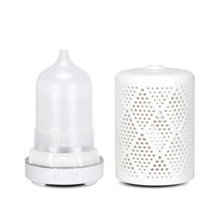 Home Mini <b>Ceramic</b> Aroma <b>Diffuser</b> Humidifier 0.5L Ultrasonic Essential Oil <b>Diffuser</b> With Night Light White Base - Product Image 2