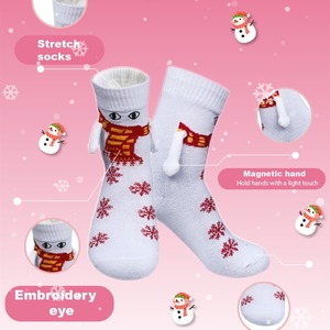 ถุงเท้าคริสต์มาสสีแดงถึงกลางน่องผ้าฝ้ายระบายอากาศได้สำหรับผู้หญิงฤดูใบไม้ร่วงฤดูหนาวสไตล์คู่รัก - Product Image 2