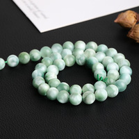 Perles rondes en larimar vert de haute qualité, en vrac, pour la fabrication de bijoux faits main, accessoires de bricolage, vente en gros