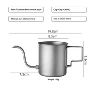 Tasse à café et thé portable en titane pur écologique pour extérieur, avec bec verseur amovible – 420 ml, idéale pour le camping