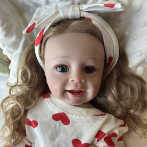 Fábrica 3D pintura piel cuerpo completo muñeca de silicona barato niño realista Rubio <span class=keywords><strong>Pelo</strong></span> Rizado dulce <span class=keywords><strong>Reborn</strong></span> Baby Girl - Product Image 2