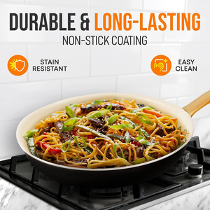 Modern Non-Stick Ceramic Coated Aluminum Frying <b>Pan</b> with Stainless Steel Handle Induction Ready Cookware for Home Cooking - Product Image 5