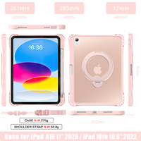 iPad A16 11 2025 ve iPad 10. Nesil 10.9 için Şeffaf Arka Kapaklı Tablet Kılıfı