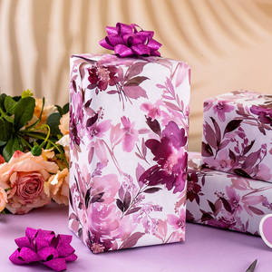 Floral <b>Pattern</b> Gift Wrapping <b>Paper</b> Double-Sided Art <b>Paper</b> for Packaging Craft Use 100GSM Recyclable Coated Roll - Product Image 2