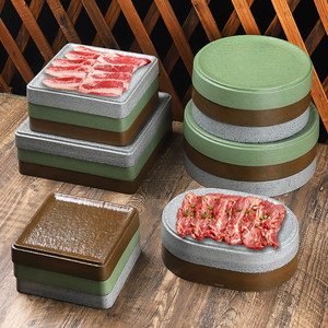 Hot pot style sauvage au bœuf à la menthe, boîte rectangulaire, plateau créatif pour hot pot et barbecue, sukiyaki et plateau de bœuf Wagyu - Product Image 1