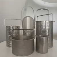 OEM SS304 316L Stainless Steel Perforated Filter Screen Cylinder Filter Element untuk Kapal Penyaring Laut