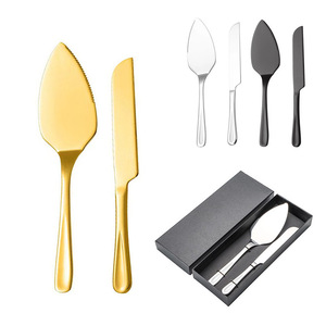 Stainless Steel Cake Knife And Spatula Set 2 Piece Reusable Baking <b>Tools</b> For Cake Bread Pizza - Product Image 1
