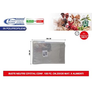 Bolsas de Plástico Cristalinas Neutras, 100 Unidades, 20x30 cm, Material para Almacenamiento y Organización de Alimentos - Product Image 1