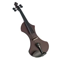 나오미 사일런트 와인 레드 일렉트릭 솔리드 우드 바이올린 w/바이올린 케이스 + 활 + 헤드폰 + 로진 + 오디오 케이블, 크기 4/4 (전체 크기)