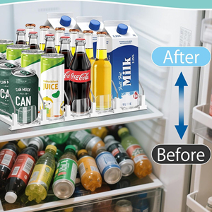 Poussoir d'étagère au détail de largeur réglable léger à ressort automatique moderne pour l'affichage de boissons et de canettes de supermarché - Product Image 3