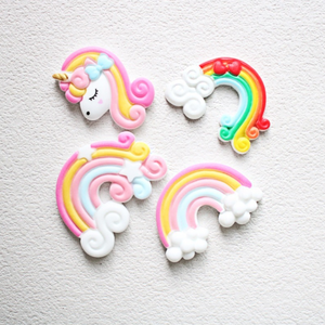 Breloque Licorne Arc-en-ciel Nuage Kawaii Magique Rêve Fantaisie en Pâte à Modeler, Slime <span class=keywords><strong>et</strong></span> Résine, Cabochon à Dos Plat pour Scrapbooking <span class=keywords><strong>et</strong></span> Décoration DIY - Product Image 2
