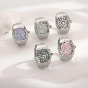 Retro Irregular <strong>Watch</strong> <strong>Ring</strong> Jewelry Gold Plated Rhinestone Decorated Quartz Finger <strong>Watch</strong> for Party Daily Wear - Product Image 4