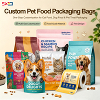 Sacs personnalisés en nylon BOPP pour aliments pour animaux de compagnie, impression en héliogravure, fond plat scellé sur huit côtés, pour friandises pour chats et chiens, résistants à l'humidité, haute qualité