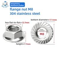 Écrou à bride hexagonale en profilé aluminium M5 M6 M8, acier au carbone, acier inoxydable, nickelé, classe 4.8 6.8
