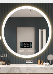 Miroir LED de salle de bain rétro-éclairé de forme ronde avec grossissement - Product Image 4