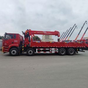 Camión grúa de carga Shacman Delong 8x4 de 350HP, grúa de pluma recta de 5 secciones Sany de 14 toneladas - Product Image 4