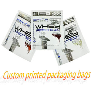 Sacs Mylar personnalisés à fermeture éclair pour poudre protéinée, impression numérique, faible MOQ, refermables, type stand-up - Product Image 3