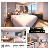 Ensemble complet de mobilier d'hôtel moderne sur mesure pour projets d'hôtels et d'appartements clés en main