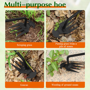 Outil de désherbage de jardin, outil d'arrachage des mauvaises herbes, outil de désherbage à 4 dents en acier au manganèse pour jardin potager - Product Image 6