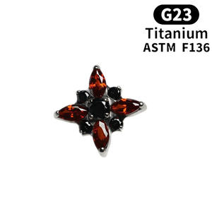 Orecchini a perno in lega di titanio F136 con zirconi a forma di croce, stile punk, per piercing all'orecchio, helix, <span class=keywords><strong>gioielli</strong></span> curativi senza rimozione - Product Image 5