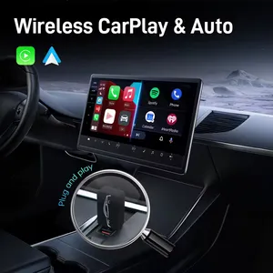 Kotak AI Mobil Android IOS otomatis adaptor USB CarPlay nirkabel Dongle adaptor untuk Ford Lexus Audi Benz BMW Skoda Nissan Hyundai Toyota