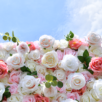 5D Witte Zijden Rozen Ritsbloemenwand 8x8 Eco-vriendelijk voor Bruiloft, Valentijnsdag & Feestdecoratie