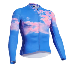 Maillot de cyclisme unisexe à manches longues dégradé, coupe confortable, vêtements de cyclisme personnalisés, tenue de sport, cyclisme professionnel, en stock - Product Image 2