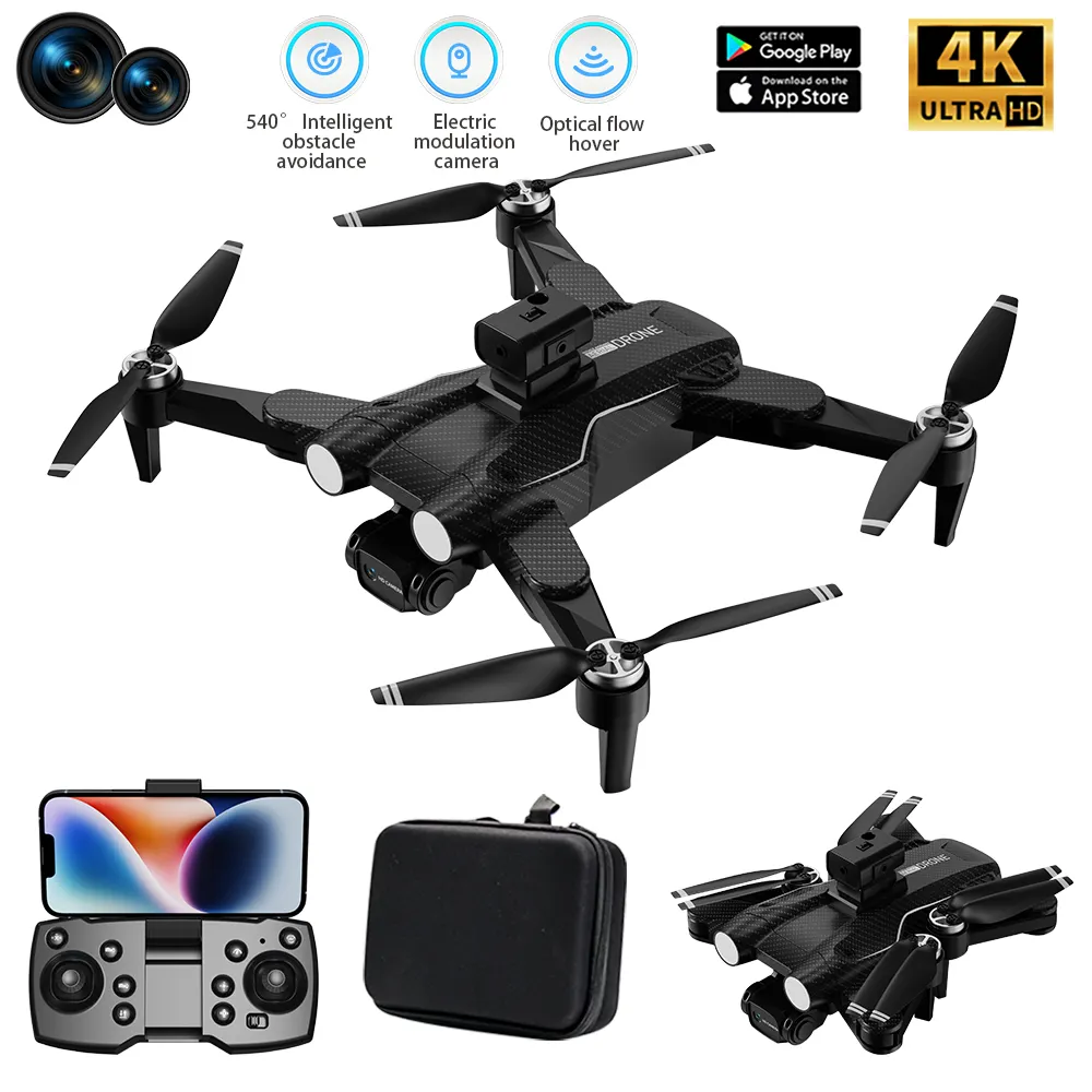 Drone Cámara 4K 8K Flujo óptico Evitación de obstáculos RC Drones Motor sin escobillas Quadcopter profesional con cámara dual