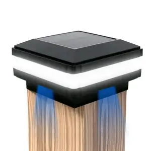 Lumière solaire Clôture Post Cap Yard Gate Pillar Lighting Squares Shape Solar Powered Post Cap Light Lamp paysage