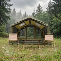 Camping 8 ㎡   Tente de camping gonflable de luxe 420D Oxford pour 5 à 8 personnes, imperméable, anti-moustiques, ouverture rapide, grand format
