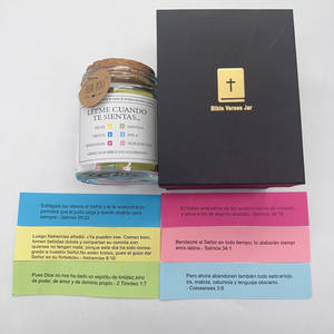 جرة آيات الكتاب المقدس المسيحية الملونة اليدوية أطيب التمنيات ملاحظة قراءة عيد الميلاد للاستخدام في الشموع مع ختم الفلين للماء - Product Image 6