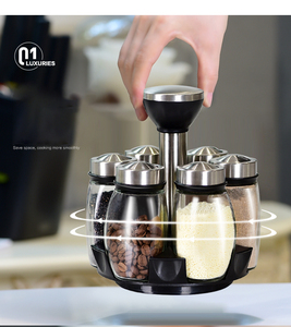 Boîte d'assaisonnement rotative rangement, bouteille de stockage de <span class=keywords><strong>Condiments</strong></span>, pot d'assaisonnement domestique en verre scellé, bouteille de <span class=keywords><strong>Condiments</strong></span>, BB042 - Product Image 5