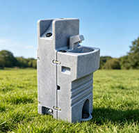 Station de lavage des mains portable robuste et moderne avec roues, évier simple face en PEHD pour parcs et utilisation extérieure