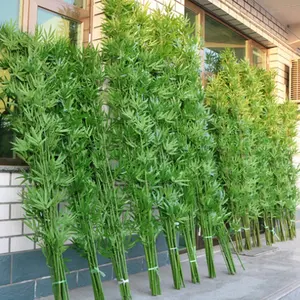 Valla de bambú artificial para decoración, para interior y exterior, planta de bambú realista